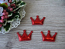 Патчі корона з екошкіри червоні 5.5 см на 3.8 см