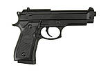 Дитячий спринговый пістолет (Beretta M92) ZM18, метал, на пульках, іграшкова зброя, фото 2