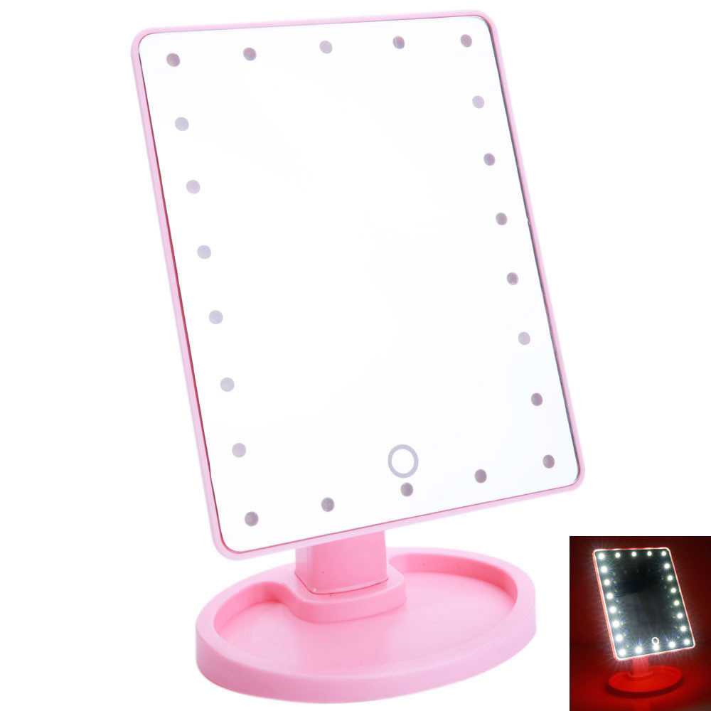 Дзеркало для макіяжу з підсвічуванням "Large LED Mirror" рожеве