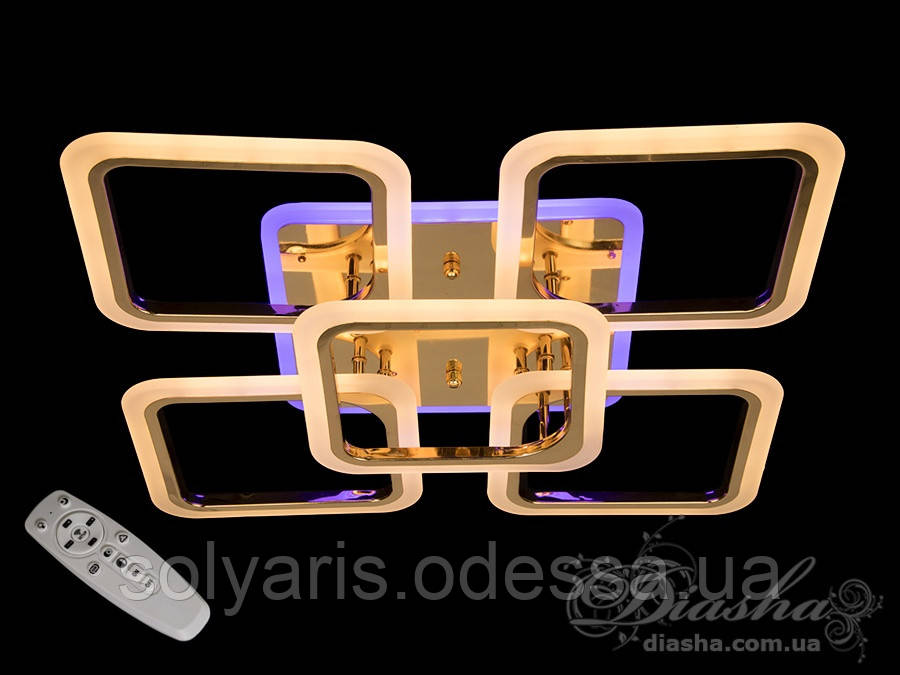 Стельова люстра з димером і LED-підсвіткою, золото, 120 W A8060/4+1G LED 3color dimmer