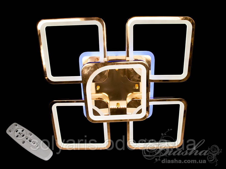 Стельова люстра з димером і LED-підсвіткою, золото, 150 W 8060/4+1G LED 3color dimmer