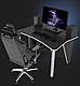 Геймерський стіл "ALT-4" 120х85х75 см. Чорний/Білий, фото 4