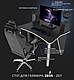 Геймерський стіл "ALT-4" 120х85х75 см. Чорний/Білий, фото 5