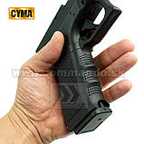 Іграшковий пістолет ZM17, Glok 17, на пульках, з запобіжником, затворна затримка, іграшкова зброя, фото 3
