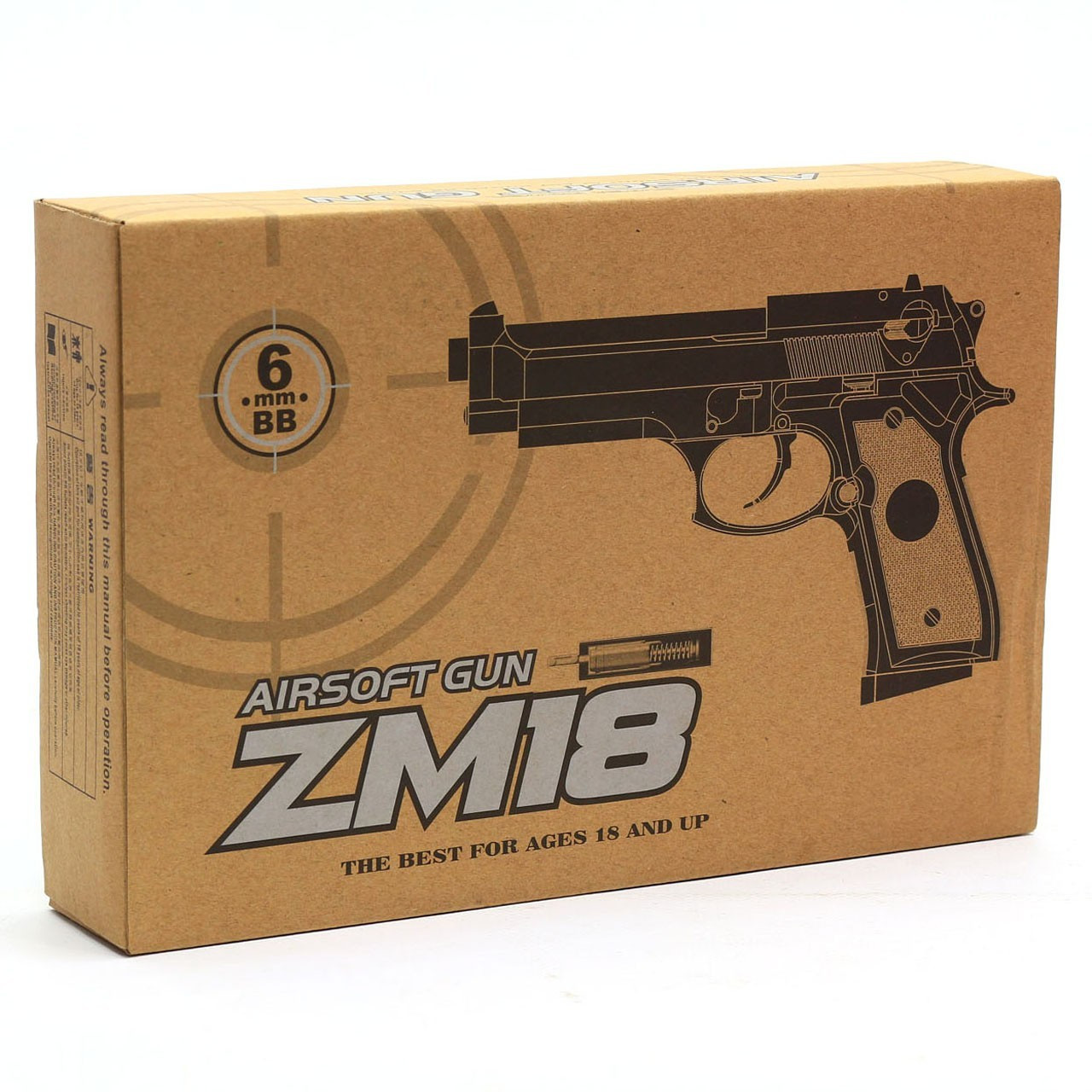 Дитячий спринговый пістолет (Beretta M92) ZM18, метал, на пульках, іграшкова зброя