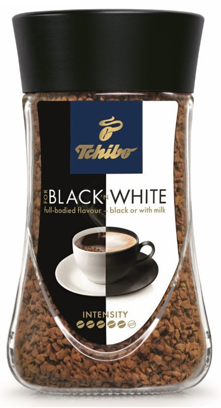 Чибо кава розчинна Блек енд Вайт 100 грамів у скляній банці