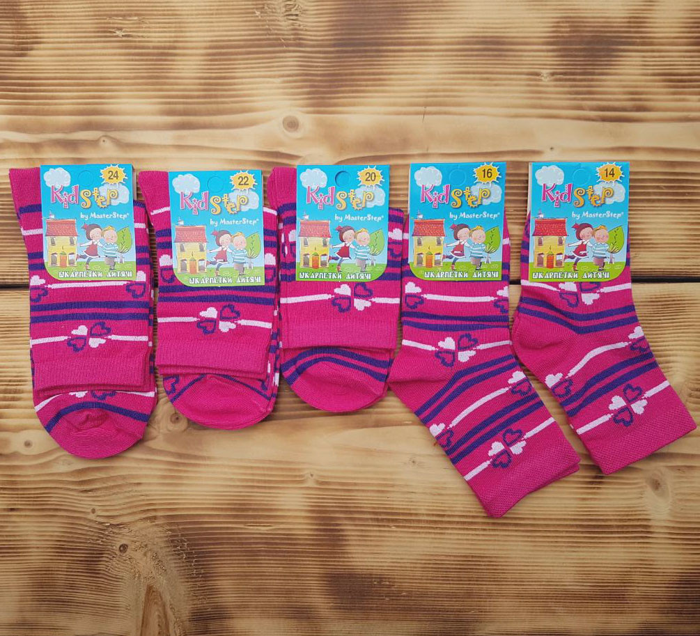 Купить Носочки для девочки малиновые "Клевер", размер 24 / 10-12 лет ...