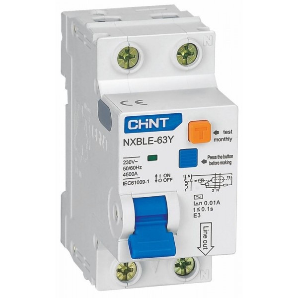 Дифавтомат NXBLE-63Y 1P+N C10 0.03A 4.5kA