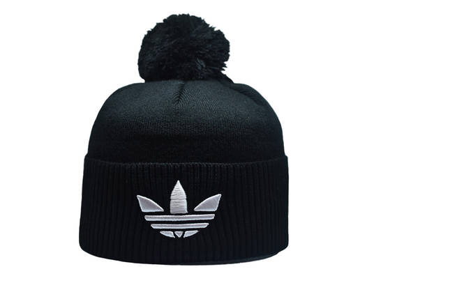 Шапка з помпоном Flexfit Adidas 53-57 см Чорна (F-0918-19), фото 1