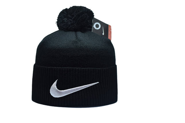 Шапка з помпоном Flexfit Nike 53-57 см Чорна (F-0918-21), фото 1
