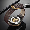 Механічний годинник з автопідзаводом Winner Status, чоловічий наручний годинник віннер скелетон, шкіряний годинник, фото 8