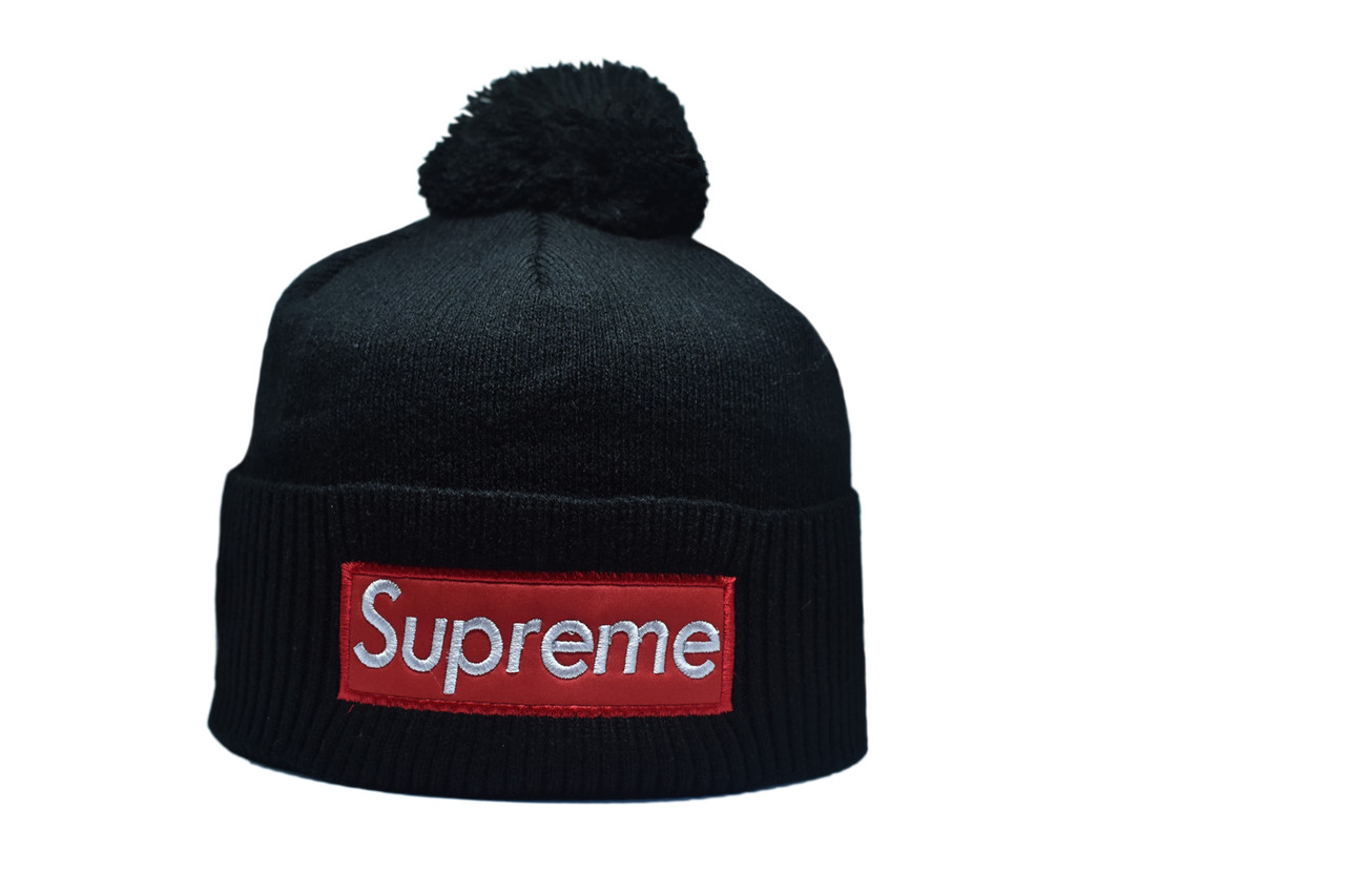Шапка з помпоном Flexfit Supreme 53-57 см Чорна (F-0918-32)