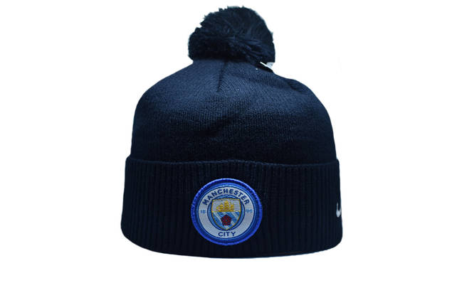 Шапка з помпоном Flexfit Manchester City 53-57 см Темно-синя (F-0918-40), фото 1