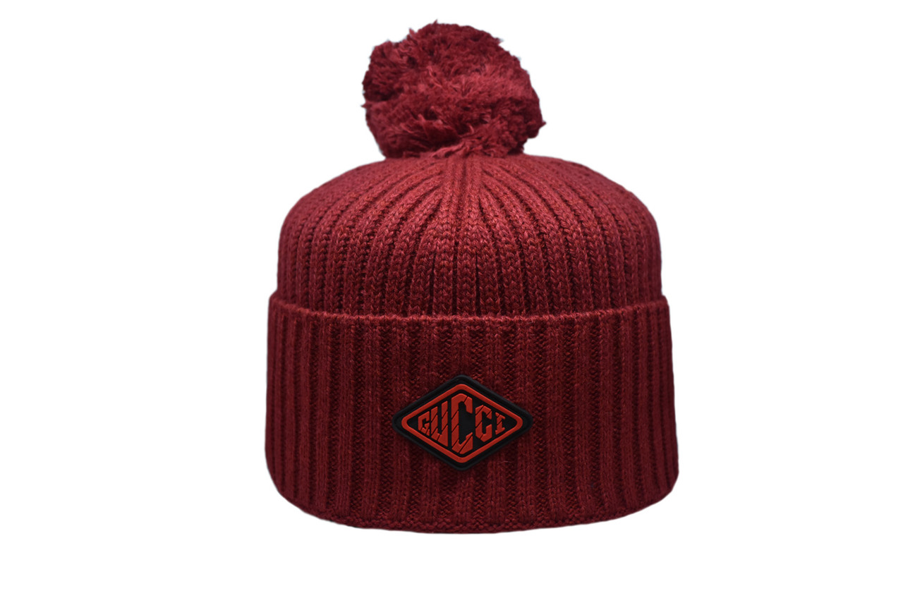 Шапка з помпоном Caps Zone Gucci 55-59 см Красная (CZ 1018-10)
