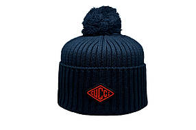 Шапка з помпоном Caps Zone Gucci 55-59 см Темно-синяя (CZ 1018-11)