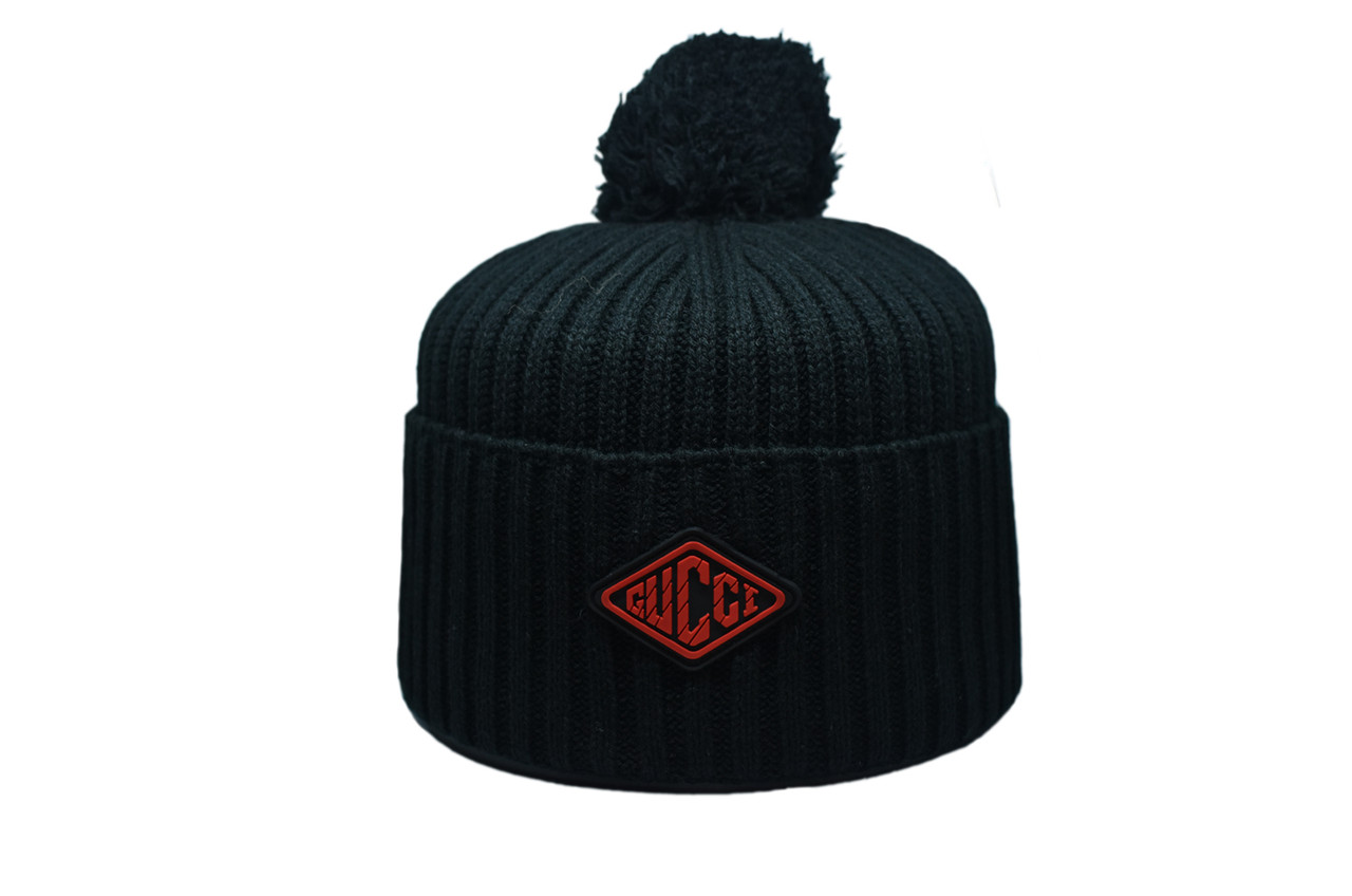 Шапка з помпоном Caps Zone Gucci 55-59 см Чёрная (CZ 1018-12)