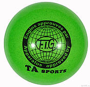 М'яч для художньої гімнастики TA sport T-12 - 15 див. Зелений з блискітками