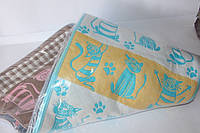 Льняные полотенца для лица 6 шт. кошки