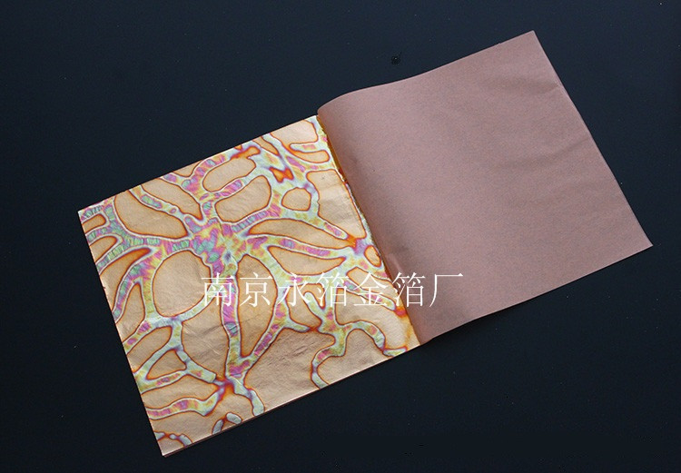 Поталь з кольоровими візерунками (оксидована) в аркушах, 14*14 см, 25 аркушів, фото 1