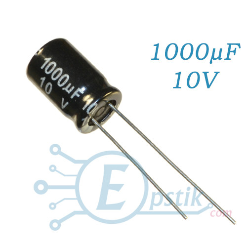 Конденсатор 1000uF 10V, (8*12) 105 °C