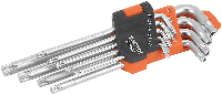 Набір ключів TORX 9шт. ТR10-ТR50 з отвором сталь Cr-V L-типу [INSKLKLHT010050LT0] TACTIX