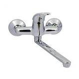 Змішувач для кухні настінний зі стіни ЛАТУННИЙ EUROPRODUCT Premiere Chr-005, фото 3