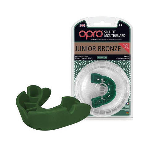 Капа боксерська OPRO Junior Bronze - Green (002185003), фото 2