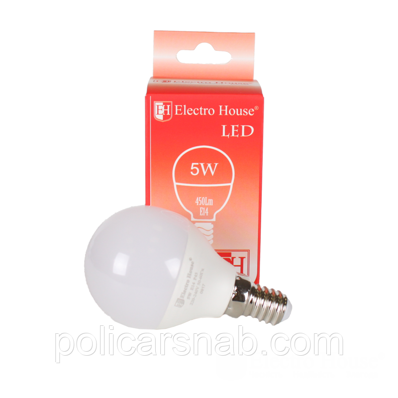 ElectroHouse LED-лампа "шар" E14 P45 5W EH-LMP-1261, фото 1