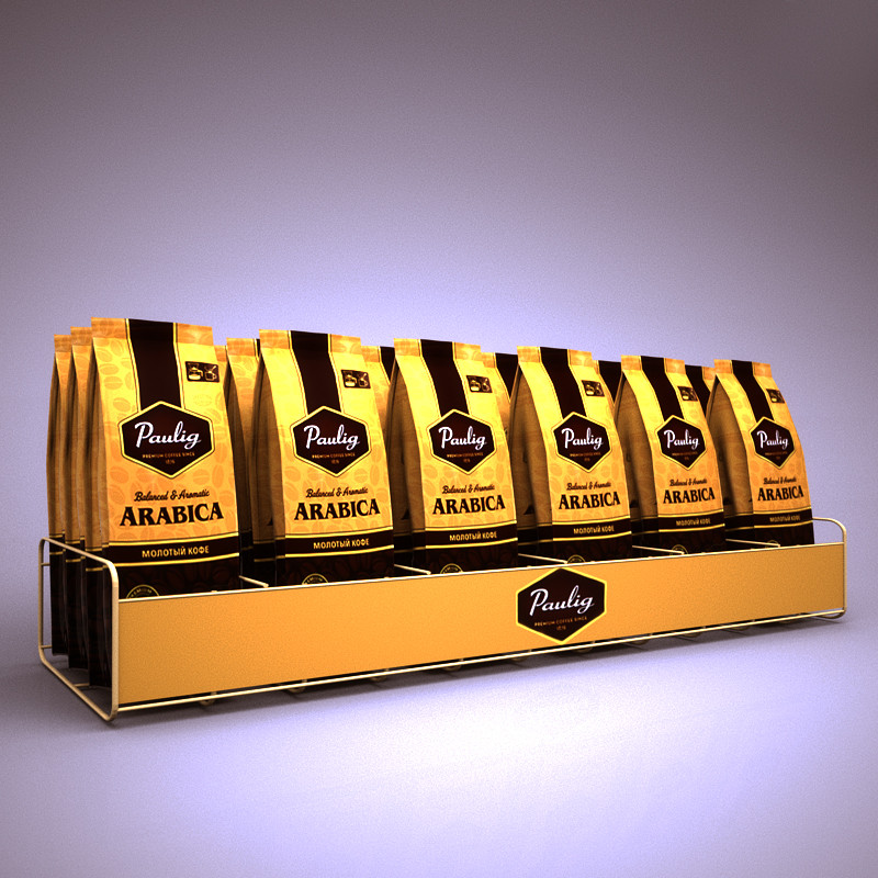 Дисплейна дротова полиця Paulig для кави — під замовлення, фото 1