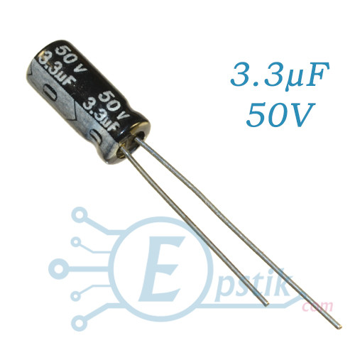 Конденсатор 3.3 uF 50V, (5*11) 105°C