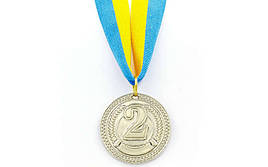 Медаль спортивна зі стрічкою CELEBRITY d-4,5 см C-6406 (метал, d-4,5 см, 20g, 2 - срібло)