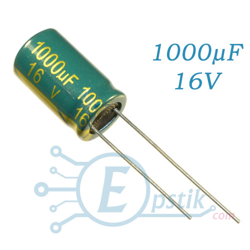 Конденсатор 1000uF 16V, (10*17) 105°C, Low ESR