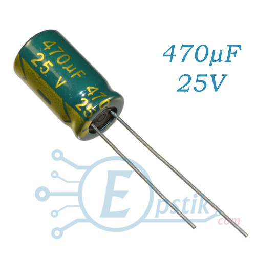 Конденсатор 470uF 25V, (8*12) 105°C, Low ESR