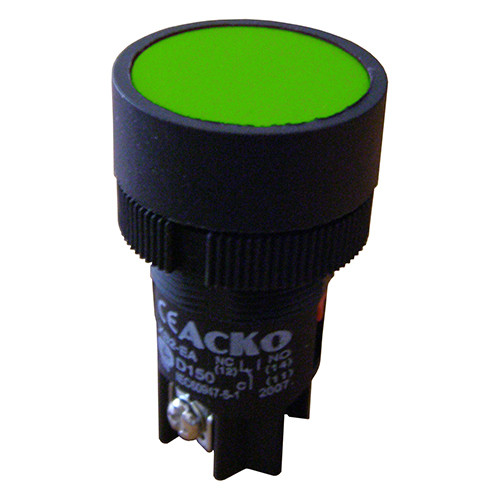 Кнопка керування АСКО-УКРЕМ XB2-EA135 "Старт" зелена без фіксації 1NO+1NC ІР40 (A0140010036)