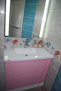 Умивальник зі стільницею у ванну кімнату (виготовлення на замовлення, по нестандартних розмірах) 022