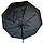 Потужна автоматична парасоля 9+2 спиць, з прогумованою ручкою від виробника "Три слона", чорний, 4301-1, фото 2