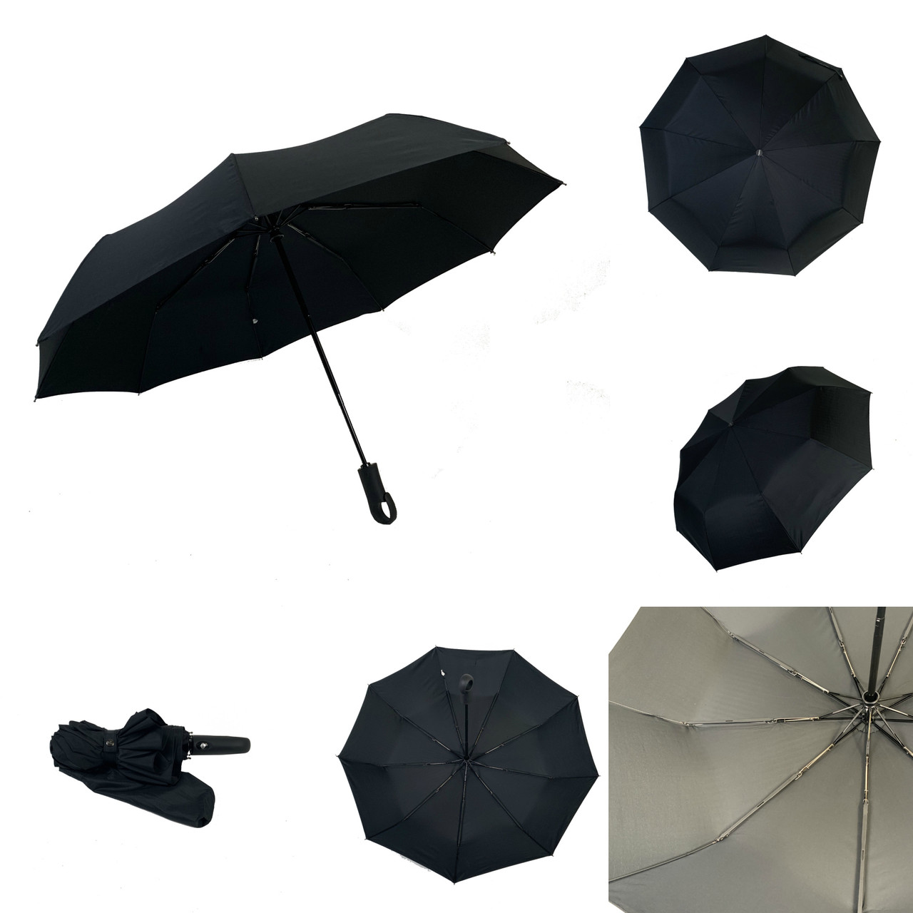 Потужна втоматична парасоля 9+2 спиць,з прогумованою ручкою від виробника "Три слона", 4301