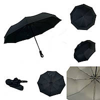 Потужна втоматична парасоля 9+2 спиць,з прогумованою ручкою від виробника "Три слона", 4301