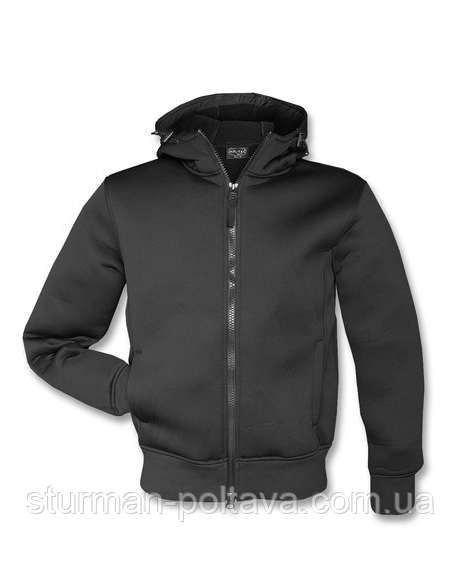 Куртка чоловіча демісезонна з капюшоном NEOPREN JACKE колір чорний Mil-Tec Німеччина