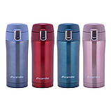 Термос із нержавіючої сталі Kamille KM-2087 Блакитний 320мл Термос для гарячих напоїв Термос із клапаном, фото 2