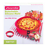 Форма силіконова Kamille KM-7757 26*7см Кругла форма зі скляним дном Силіконова форма для випічки, фото 9