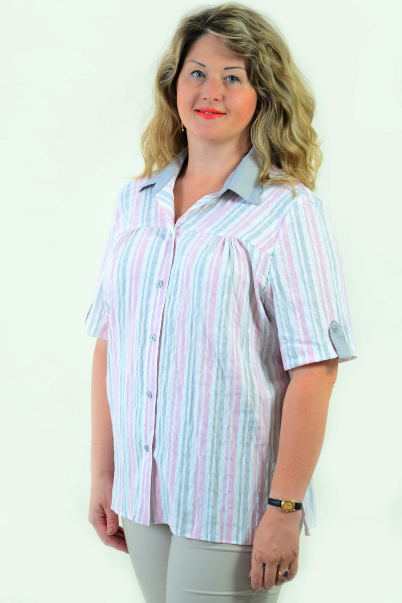 Блуза жіноча з бавовни стрейчева, бл 056,48-56