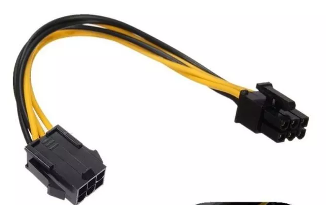 Кабель подовжувач GPU 18 AWG 20 см перехідник 6 pin -> 6 пін PCI-E