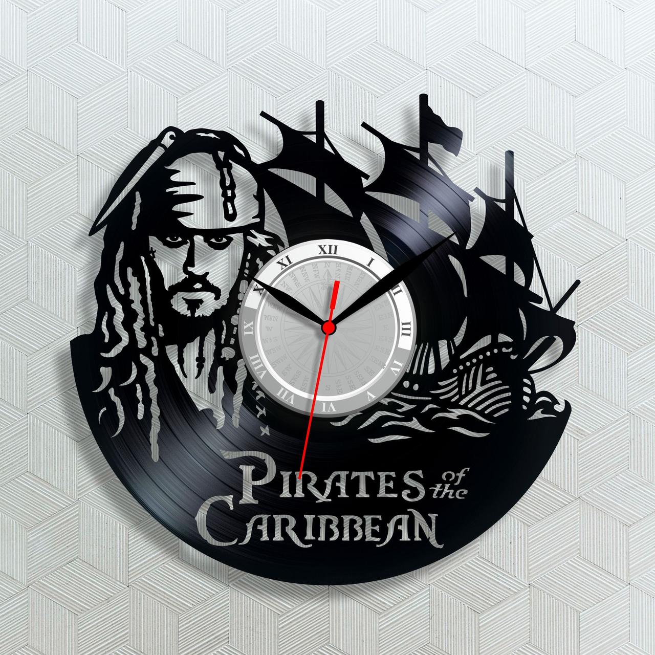 Годинник Pirates of the Caribbean Пірати Карибського моря Годинник із фільму Годинники в кімнату Вініловий декор 300 мм
