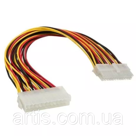 Кабель подовжувач АТХ живлення 30 см 24 PIN перехідник ATX живлення