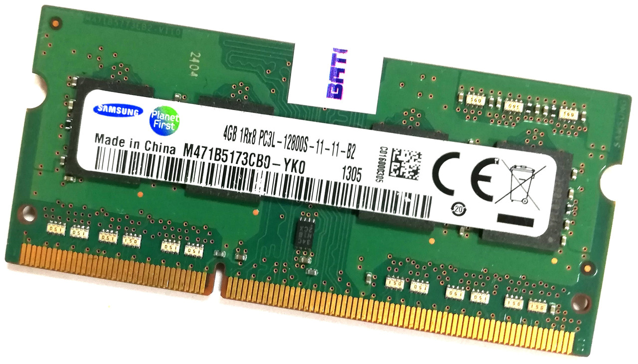 Оперативна пам'ять для ноутбука Samsung SODIMM DDR3L 4Gb 1600MHz PC3L-12800s 1R8 CL11 (M471B5173CB0-YK0) Б/В