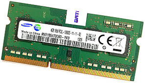 Оперативна пам'ять для ноутбука Samsung SODIMM DDR3L 4Gb 1600MHz PC3L-12800s 1R8 CL11 (M471B5173CB0-YK0) Б/В