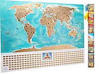 Скретч карта світу My Map Flags Edition, відмінний подарунок мандрівникові, RUS