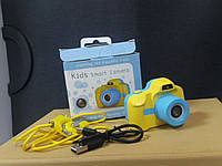 Детский цифровой фотоаппарат Kids smart camera голубой с желтым Amazing