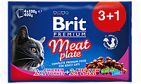 Влажный корм Brit Premium Cat мясная тарелка (4 шт. х 100 г)